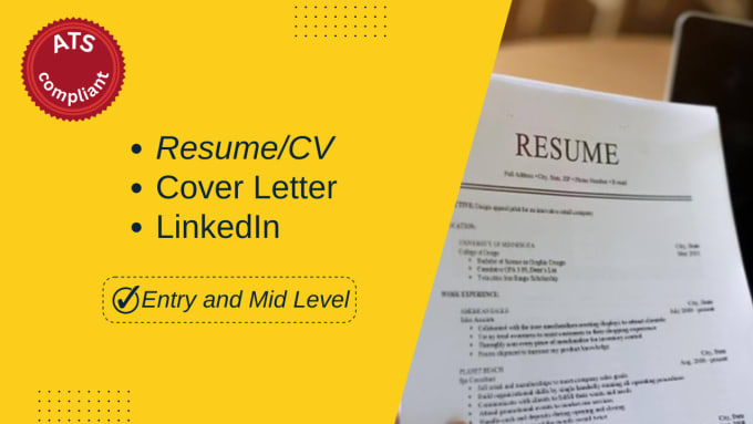 Gig Preview - Craft tailored resume, cover letter, and linkedin profile