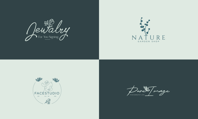 Gig Preview - Do feminine hand drawn botanical minimalist logo design with brand style guides