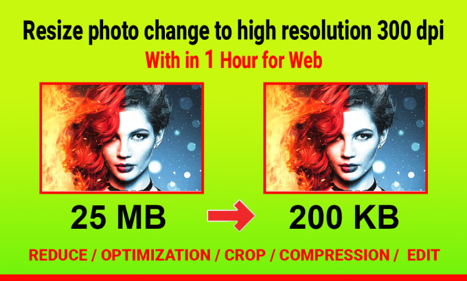 Gig Preview - Do reduce,resize,optimize or compress image size for web