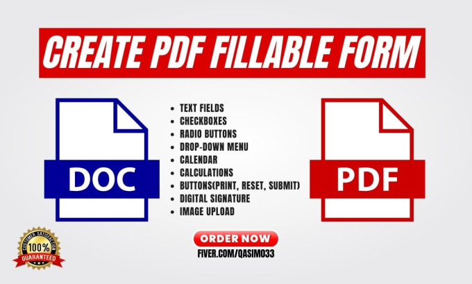 Gig Preview - Create a professional fillable PDF form