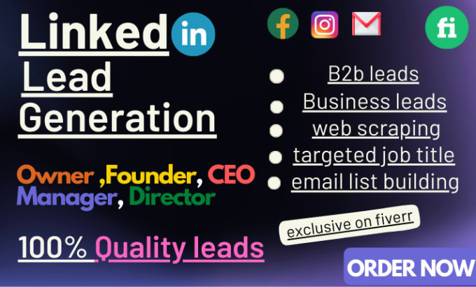 Gig Preview - Do highly targeted b2b linkedin lead generation and email list building data