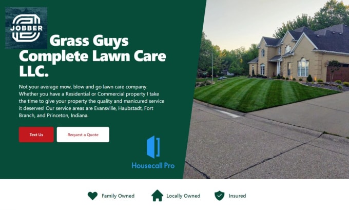 Gig Preview - Do lawn care website, construction website , booking with jobber, house call