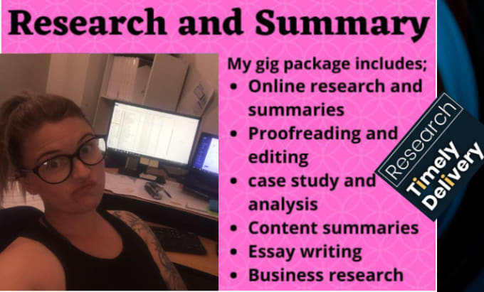 Gig Preview - Do essay writing, research and summary writing services