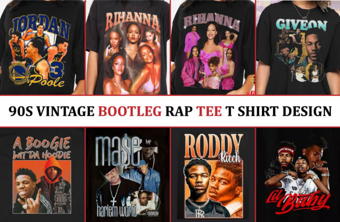 Gig Preview - Design old school and 90s vintage bootleg rap t shirt