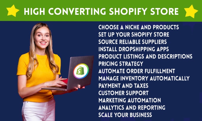 Gig Preview - Build a passive income drop shipping shopify website or shopify store