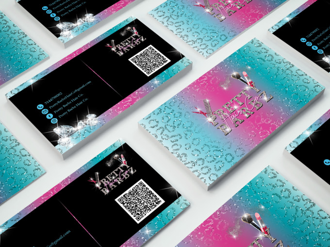 Gig Preview - Do professional feminine glitter  business card, credit card