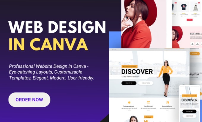 Bestseller - professional website design in canva, editable designs, custom template