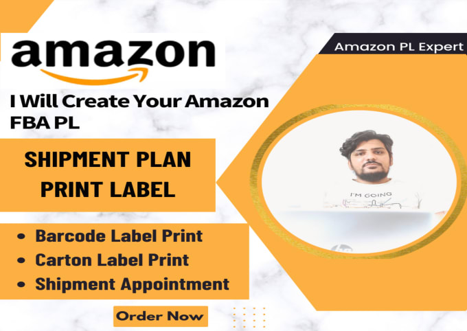 Gig Preview - Create amazon fba shipment plan and print label for your inventory private label