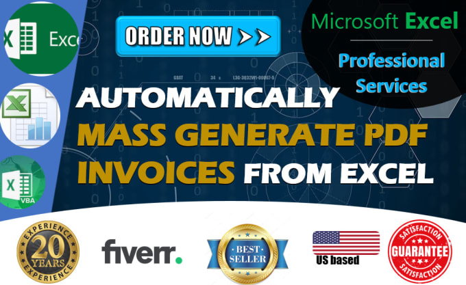 Gig Preview - Automatically generate PDF invoices from excel with macros