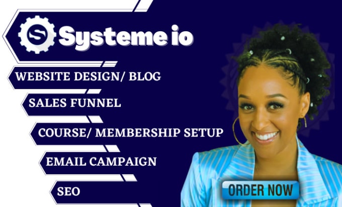 Gig Preview - Do systeme io website, sales funnel, landing page, automation and blog website