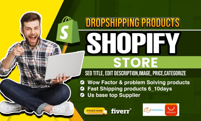 Gig Preview - Add upload winning dropshipping products to shopify store