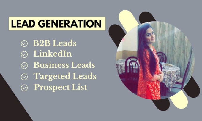 Gig Preview - Generate b2b leads for you, lead generation email business leads linkedin leads