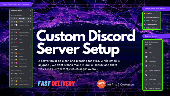 Gig Preview - Setup clean discord server for club, gaming, crypto, etc