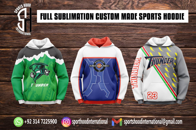 Gig Preview - Design full sublimation custom made hoodie designs