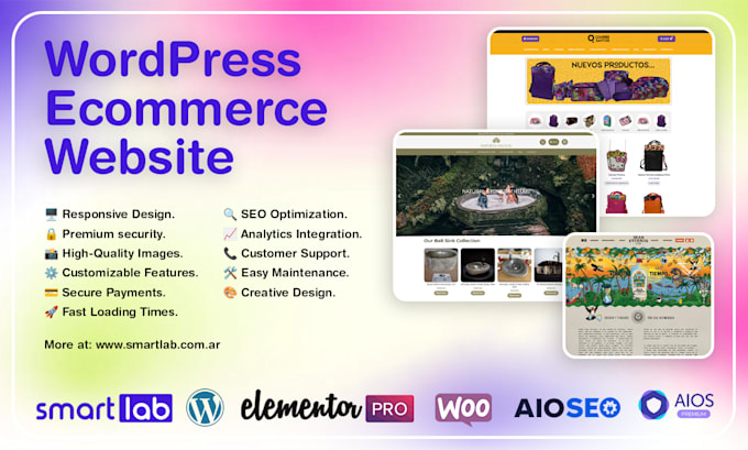 Gig Preview - Build and design a ecommerce website with wordpress, elementor pro, woocommerce