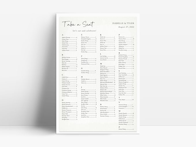 Bestseller - design a seating chart, timeline, and welcome sign