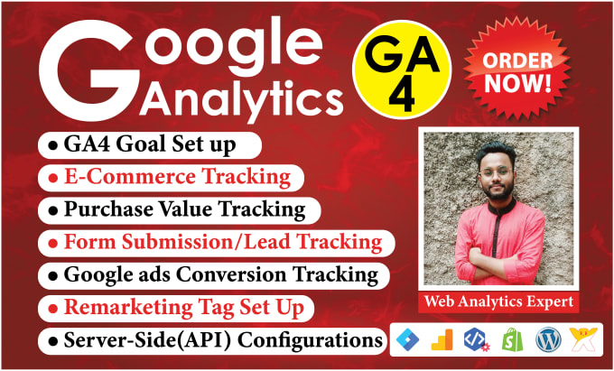 Gig Preview - Fix or setup google analytics 4, ga4 ecommerce tracking, conversion tracking GTM