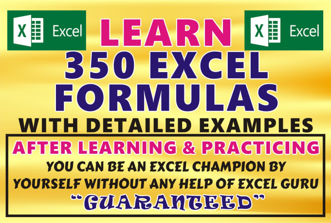 Gig Preview - Provide you 350 excel formulas with detailed examples