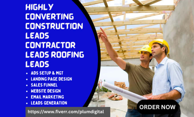 Gig Preview - Generate construction leads contractor leads construction leads roofing funnel