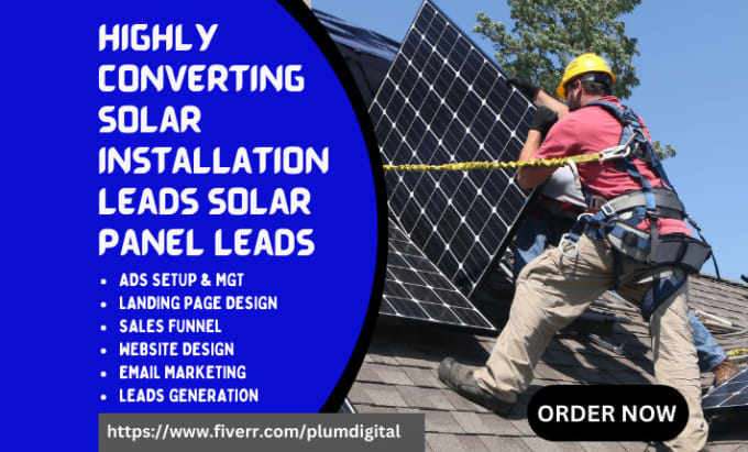 Gig Preview - Generate solar leads solar panel leads solar power leads roofing lead funnel