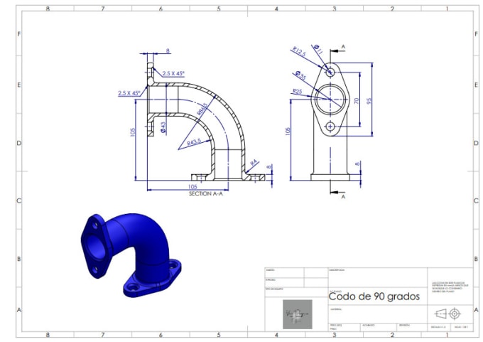 Gig Preview - Do a detailed 2d drawing on solidworks, autocad and catia