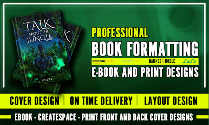 Gig Preview - Do book ebook formatting and layout design for kindle ebook or paperback