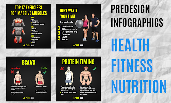 Bestseller - create women health and fitness infographics for instagram