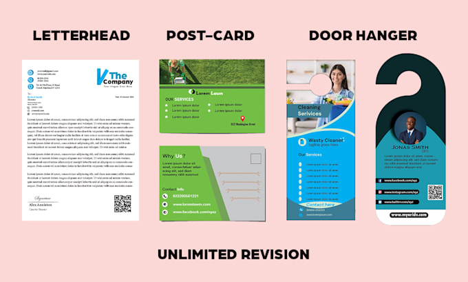 Bestseller - do professional  postcard, letterhead, and door hanger design