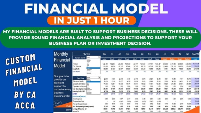 Gig Preview - Prepare top notch excel financial model, forecasts, budget and projections