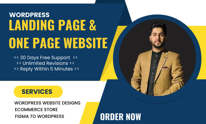 Gig Preview - Create a modern wordpress landing page or one page website