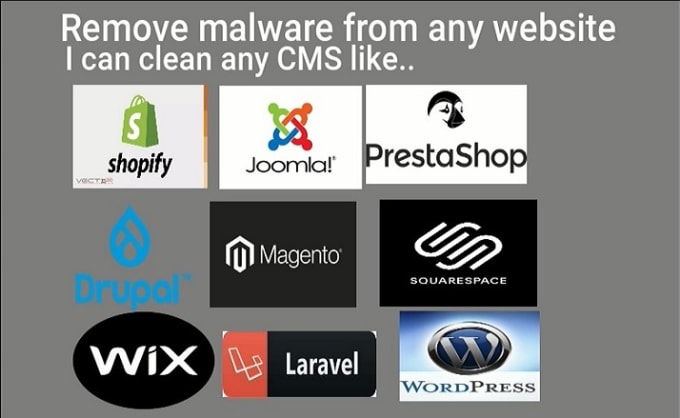 Gig Preview - Remove malware, shopify, wordpress, wix, prestashop, any website