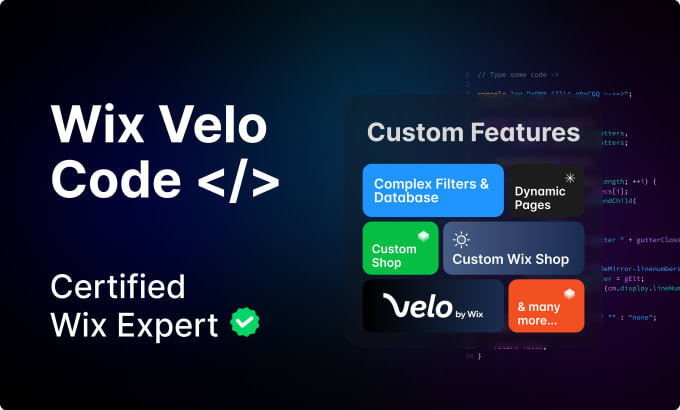 Gig Preview - Develop custom website with wix code and wix velo