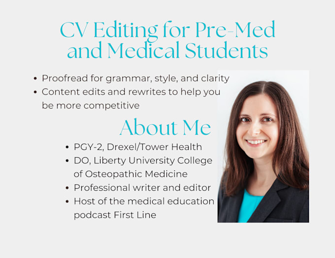 Gig Preview - Review and edit your medical CV or resume