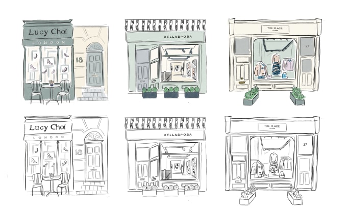 Gig Preview - Draw digital illustrations of a house portrait or shop front