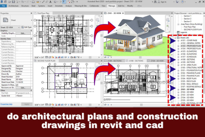 Gig Preview - Do 3d modeling, architectural plans and construction drawings in revit and cad