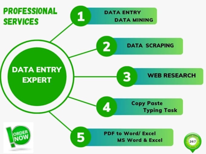 Gig Preview - Do data entry work for you or data entry in low price, excel