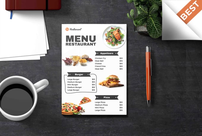 Gig Preview - Design elegant restaurant menu design food menu price list