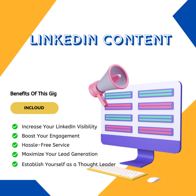 Gig Preview - Write unlimited linkedin content, posts and articles