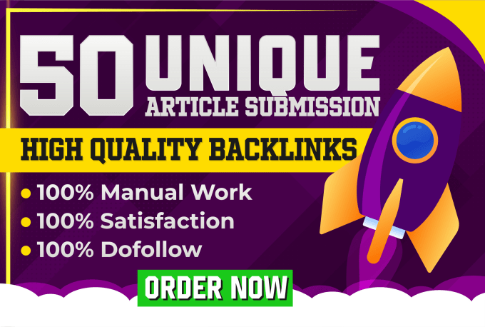 Gig Preview - Make 50 unique article submission contextual backlinks