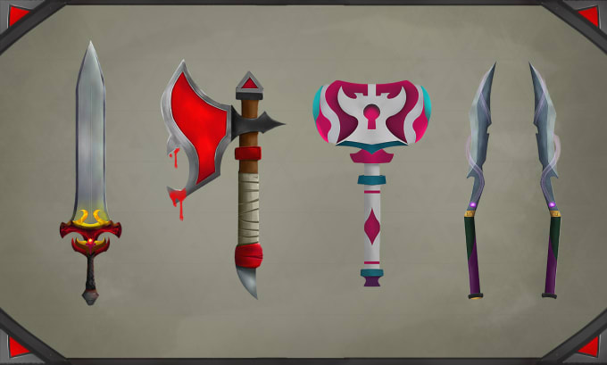 Gig Preview - Draw weapon design , assets and concept art for your games