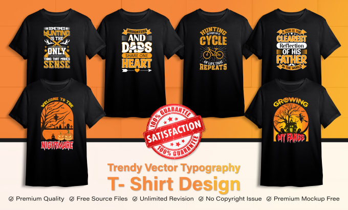 Gig Preview - Design a trendy custom vector graphic typography t shirt within 8 hours