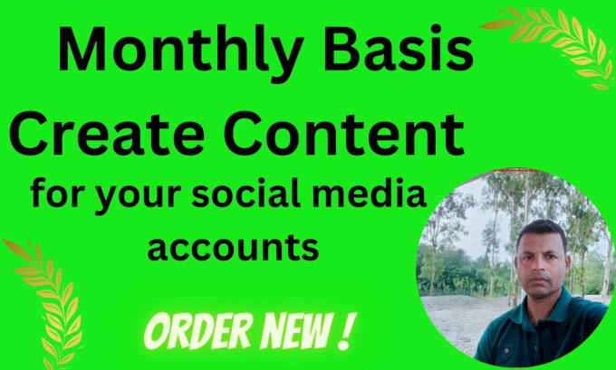 Gig Preview - Monthly basis create content for your social media accounts