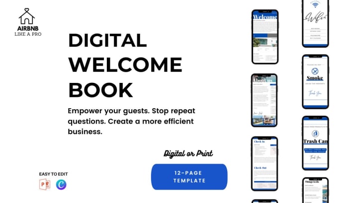 Gig Preview - Create airbnb digital welcome book, house manual, welcome guestbook