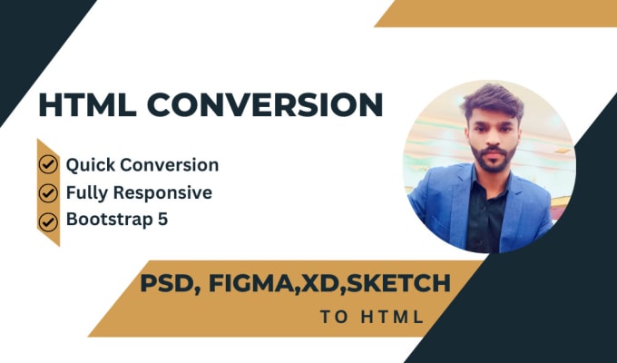 Gig Preview - Convert PSD to HTML and figma to HTML, with bootstrap