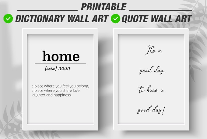 Gig Preview - Create printable dictionary quote wall art