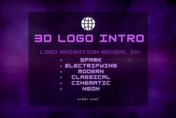 Gig Preview - Do 3d after effects animated logo intro outro video