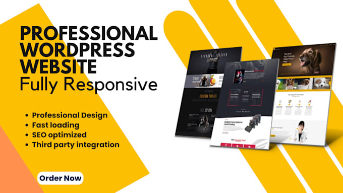 Gig Preview - Create professional wordpress website design fully responsive