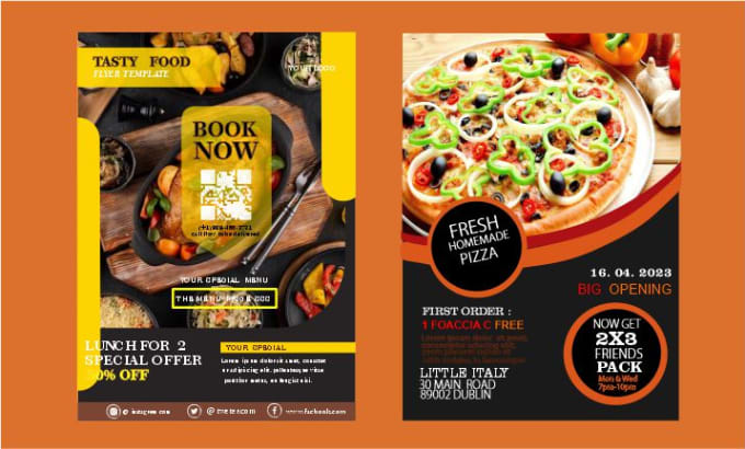 Gig Preview - Design professional flyer in 8  hours food flyer  food menu ,