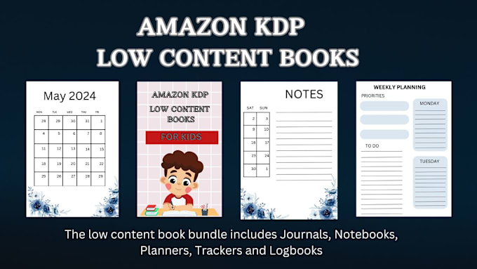 Gig Preview - Do design a custom kdp low content book interior and cover for amazon kdp