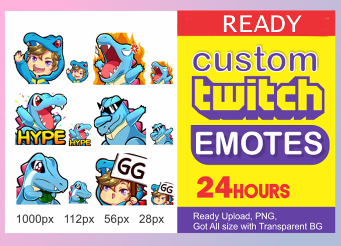 Gig Preview - Custom express twitch emotes and sub badges in 24 hour